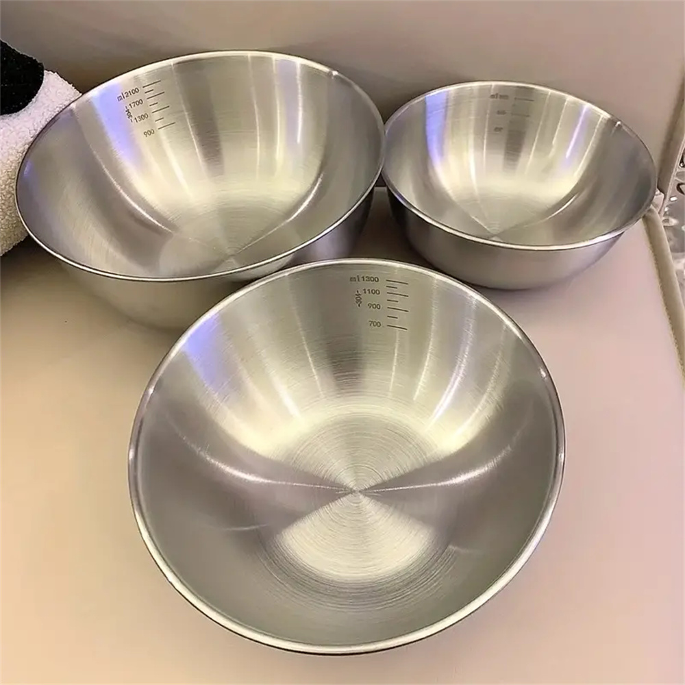 Kitchen Baking Essentials - طقم أوعية ستانلس ستيل 1-3 قطع