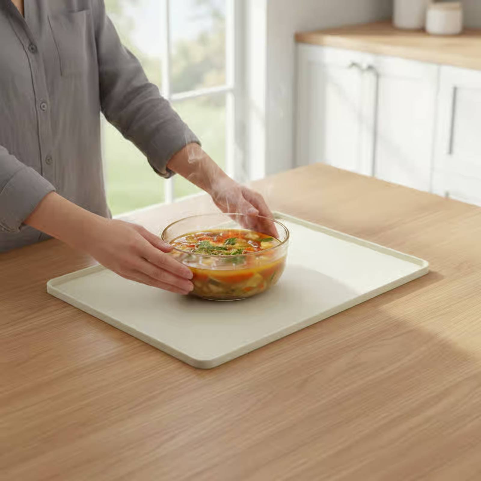 Kitchen Baking Tray - حصيرة سيليكون مرنة لحماية سطح الميكروويف،