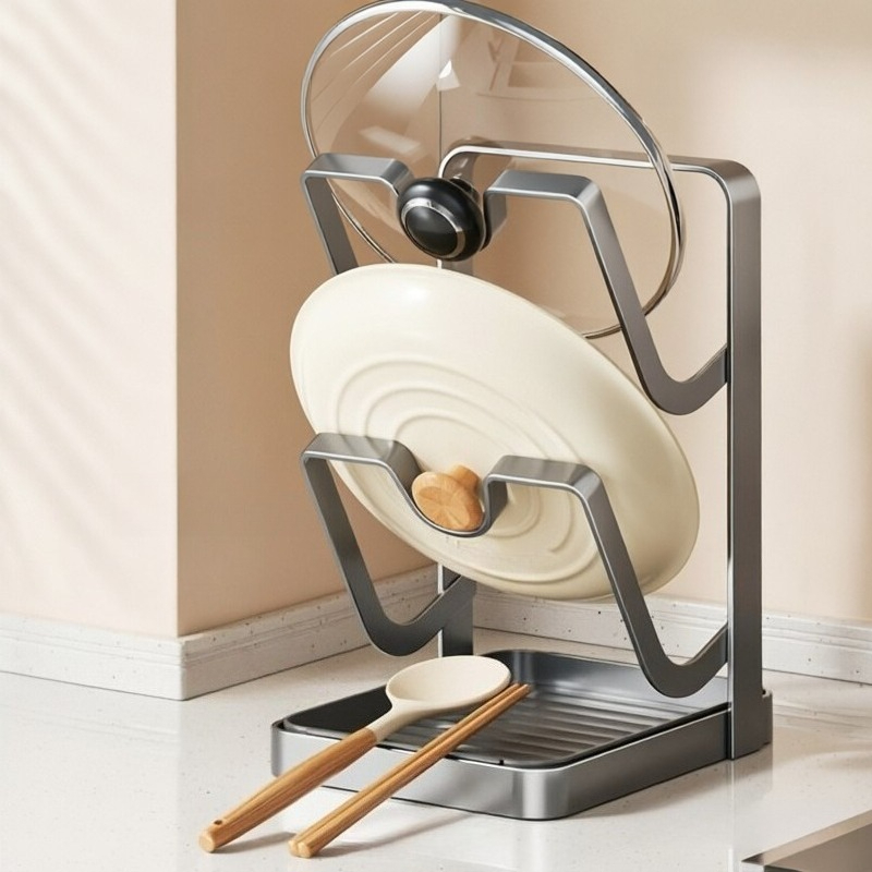حامل أغطية الأواني متعدد الفتح - مراجعة Kitchen Baking Pan Organizer وسعره