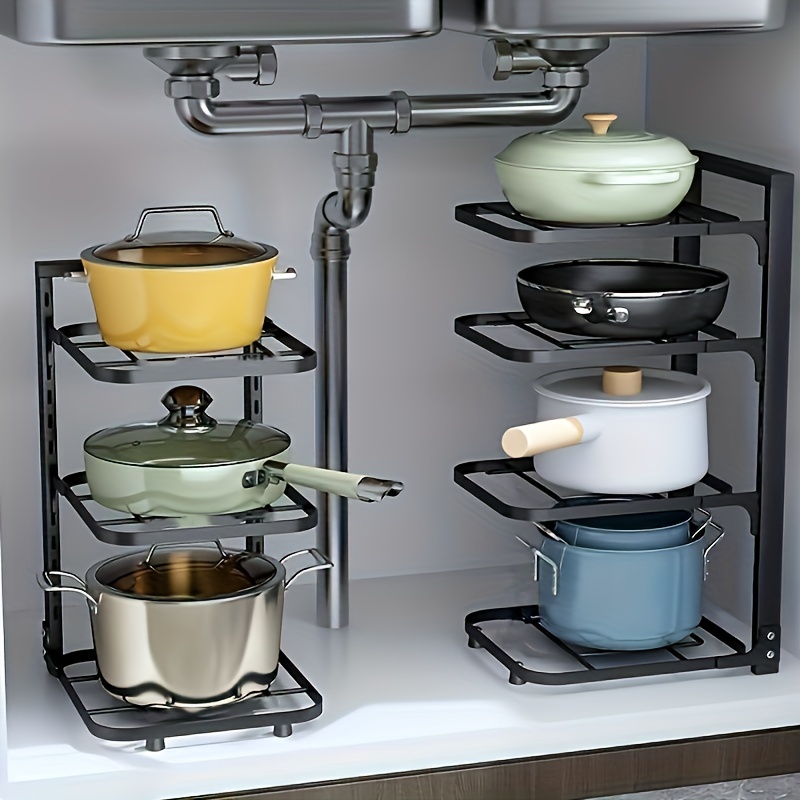 منظم أواني قابل للتعديل، رف تخ - مراجعة Kitchen Baking Pan Organizer وسعره