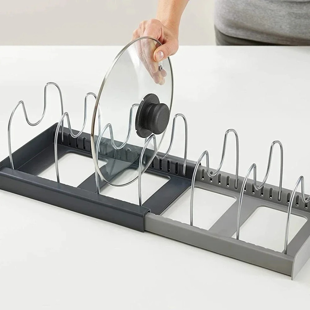 منظم أغطية الأواني القابل للتم - مراجعة Kitchen Baking Pan Organizer وسعره