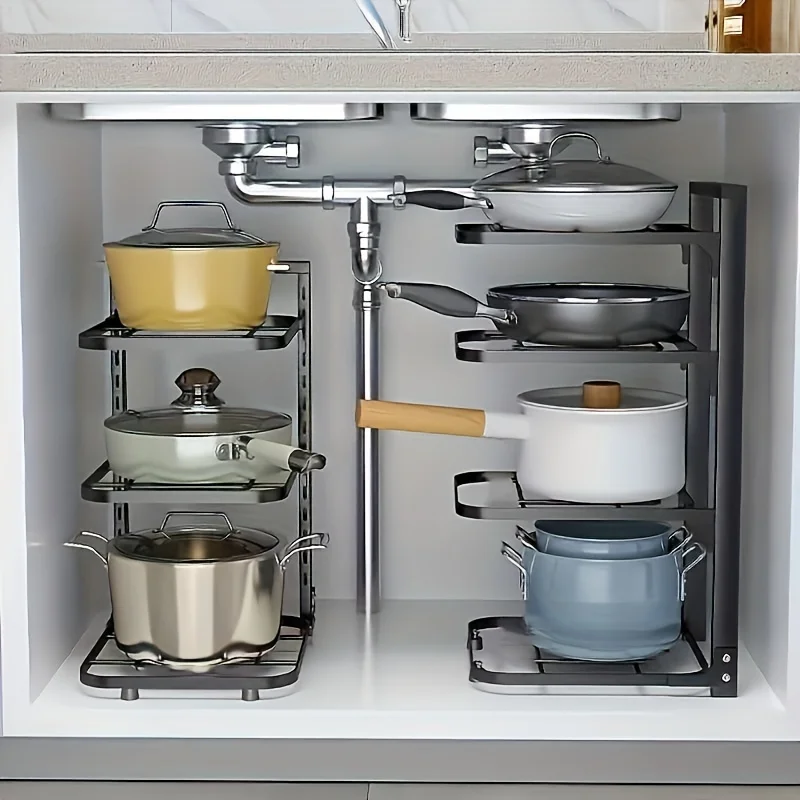 منظم أواني قابل للتعديل، رف تخ - مراجعة Kitchen Baking Pan Organizer وسعره