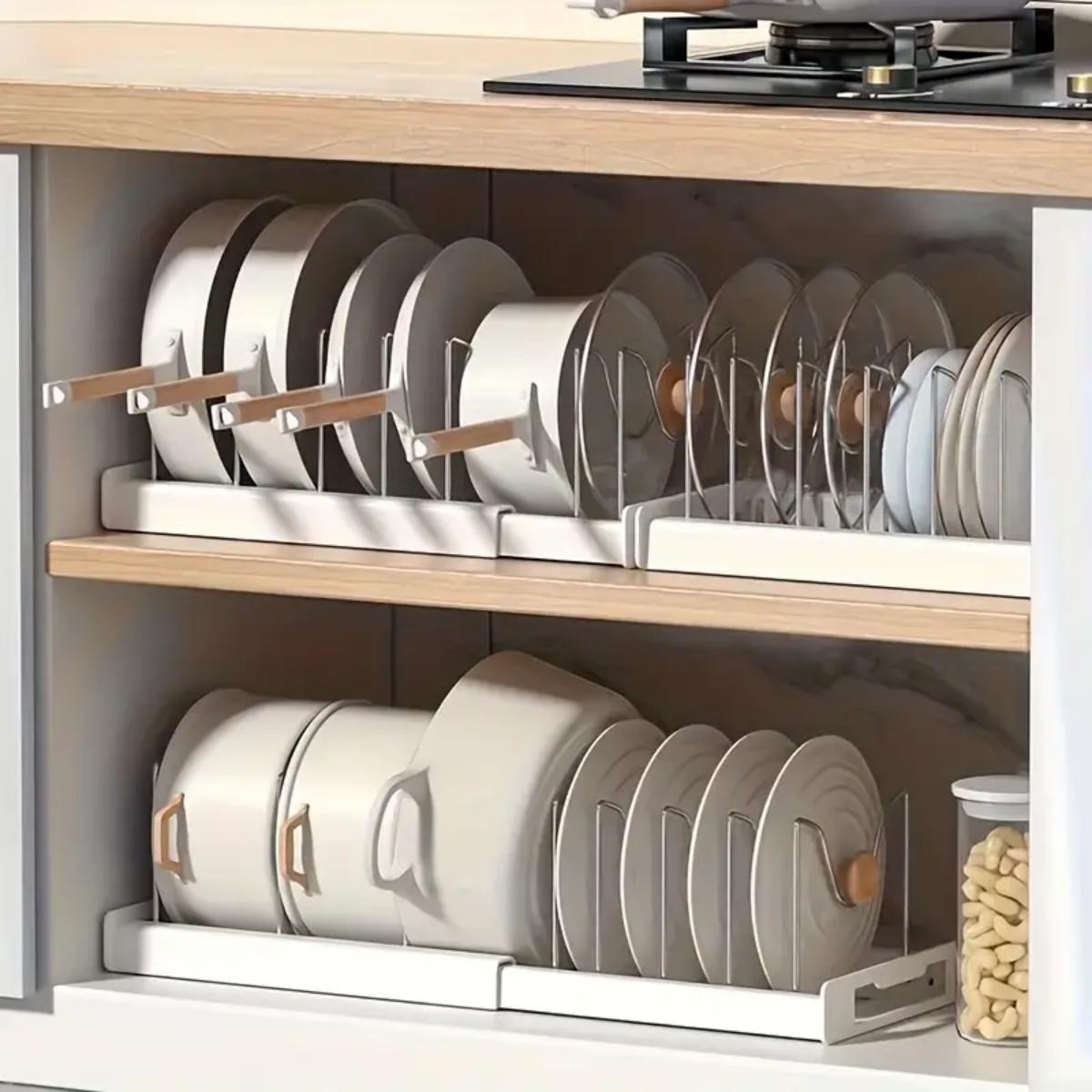 منظم قابل للتمدد لأواني المطبخ - مراجعة Kitchen Baking Pan Organizer وسعره