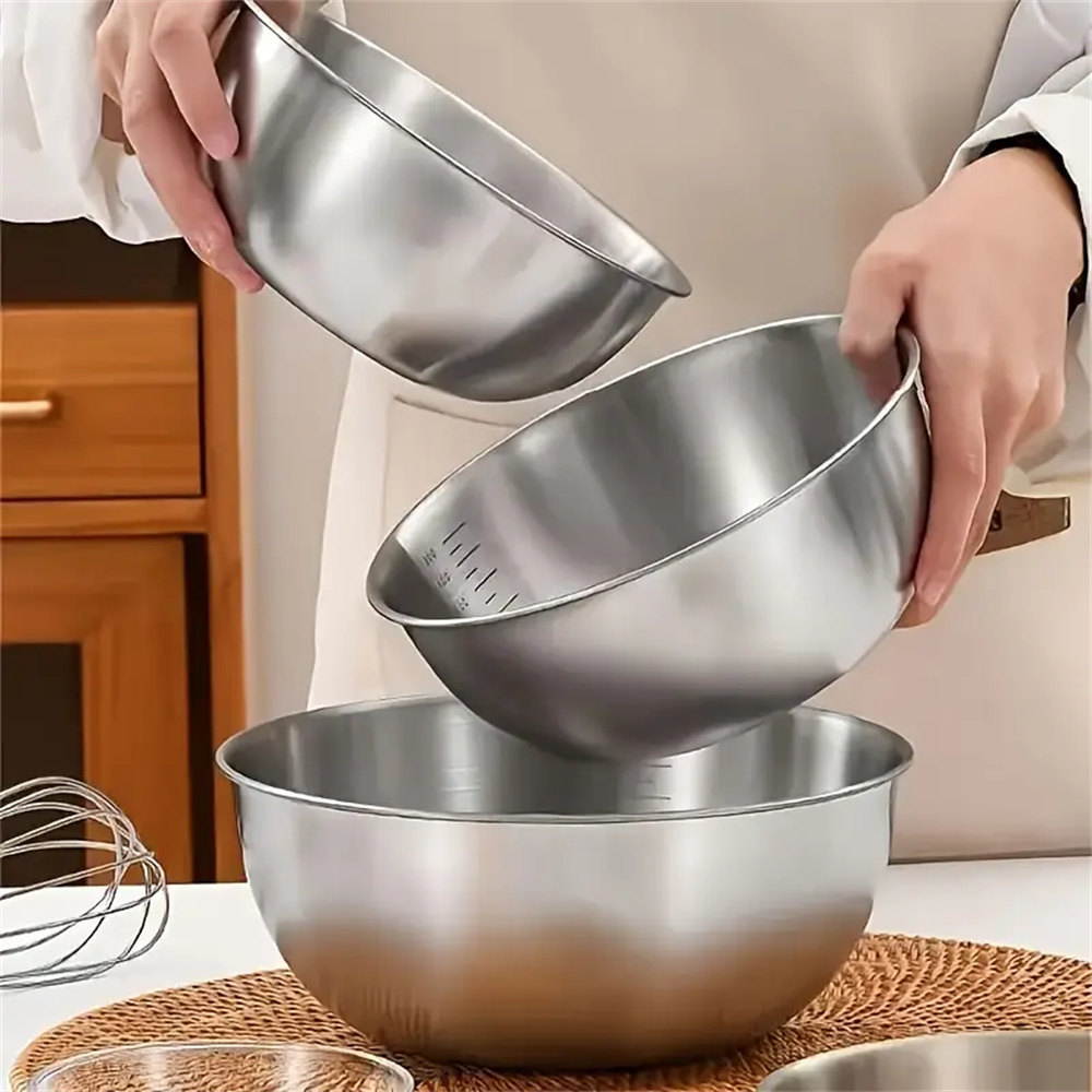 طقم أوعية ستانلس ستيل 1-3 قطع  - مراجعة Kitchen Baking Essentials وسعره