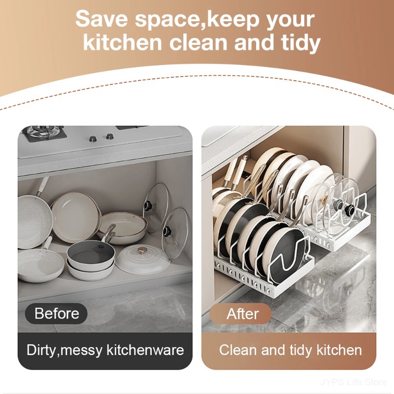 رف تخزين متعدد الوظائف قابل لل - مراجعة Kitchen Baking Pan Organizer وسعره