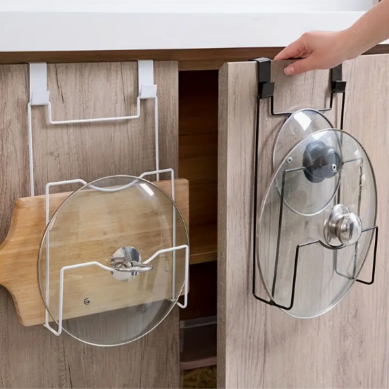 رف غطاء وعاء معلق لباب الخزانة - مراجعة Kitchen Baking Pan Organizer وسعره